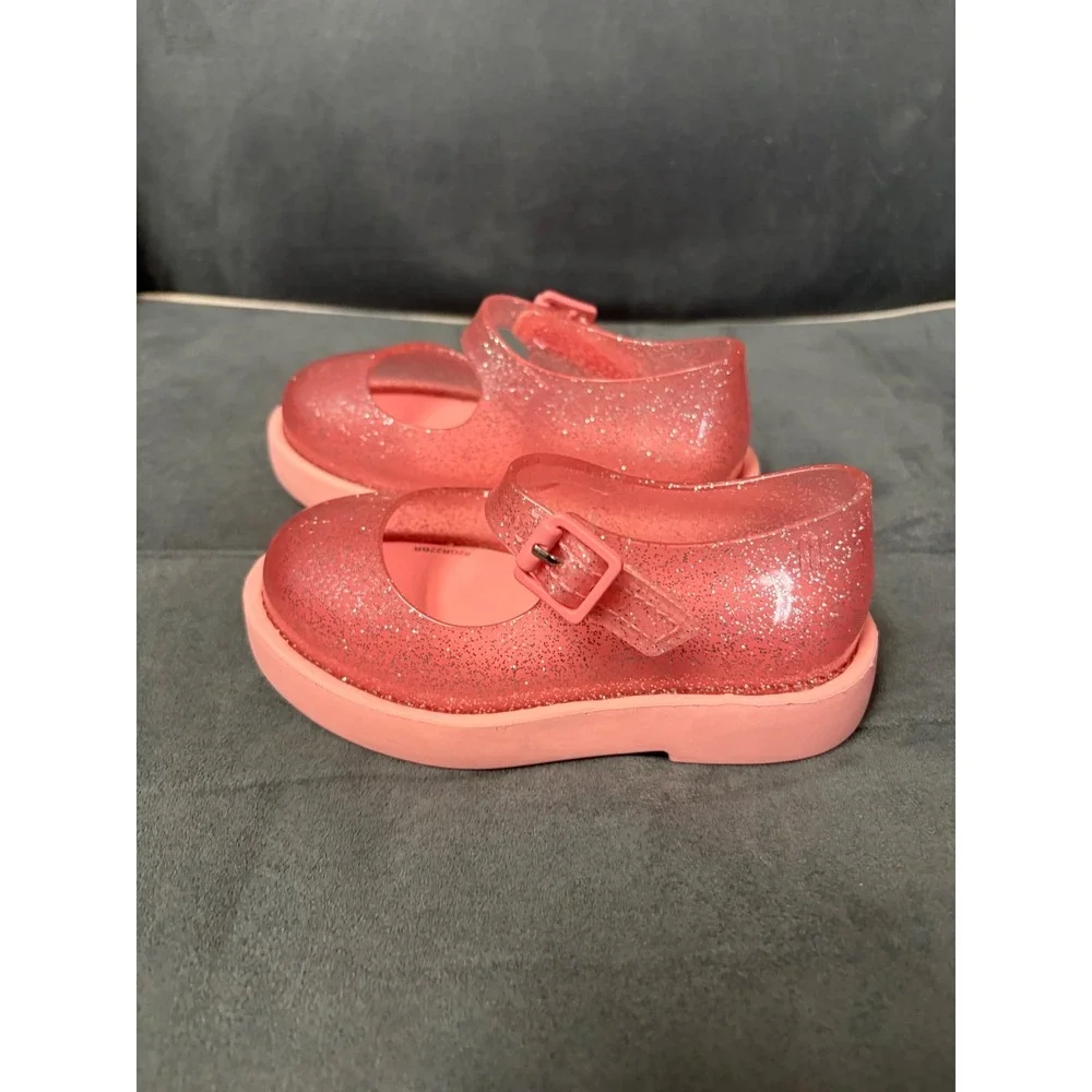 Mini Melissa Lola II BB toddler shoes in a glittery pink Size Toddler 7